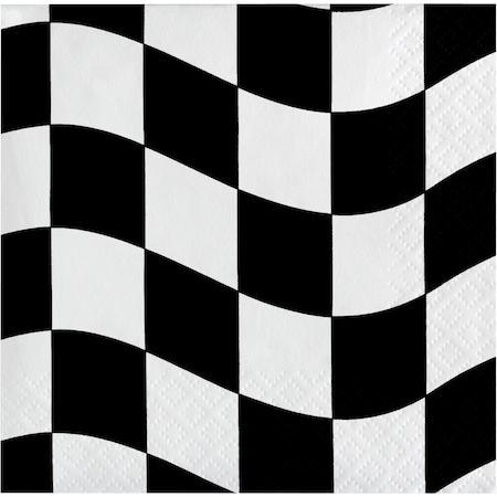 Creative Converting Black and White Check Beverage Napkins, 5"x5", 192PK 650944